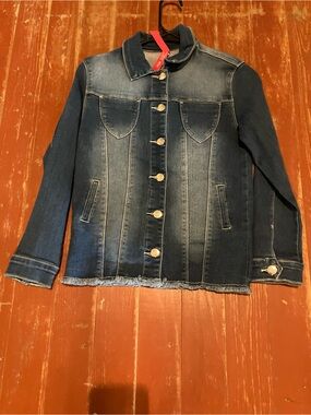 Levi's Blue Faded Denim Jacket with Frayed Hem